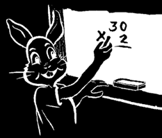 bunny at chalkboard